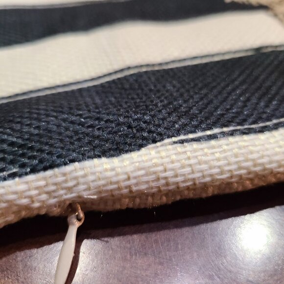 Santa Christmas Pillow Cover Holiday Decor Black Striped Xmas Accent Throw Case - Picture 4 of 8